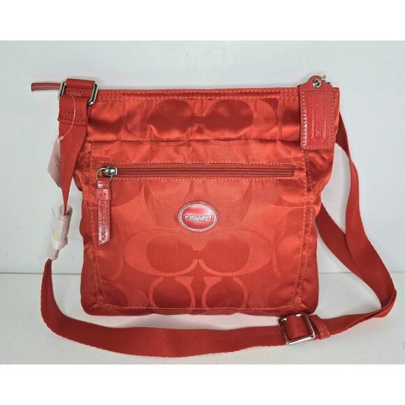 COACH F77408 Getaway File Vermillion Crossbody Shoulder Bag Purse Travel NEW - Picture 1 of 12